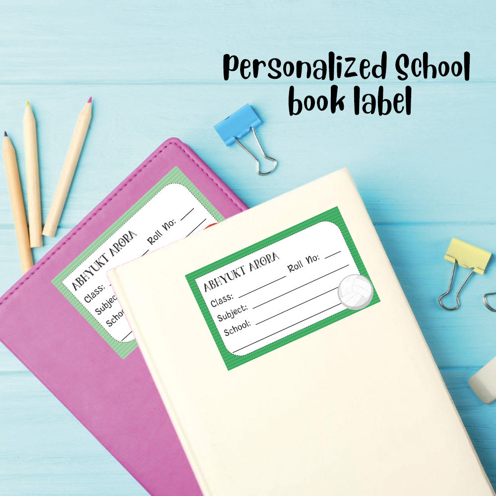 Personalized School Book Labels - Sport Fun Peppydots|]Peppydots