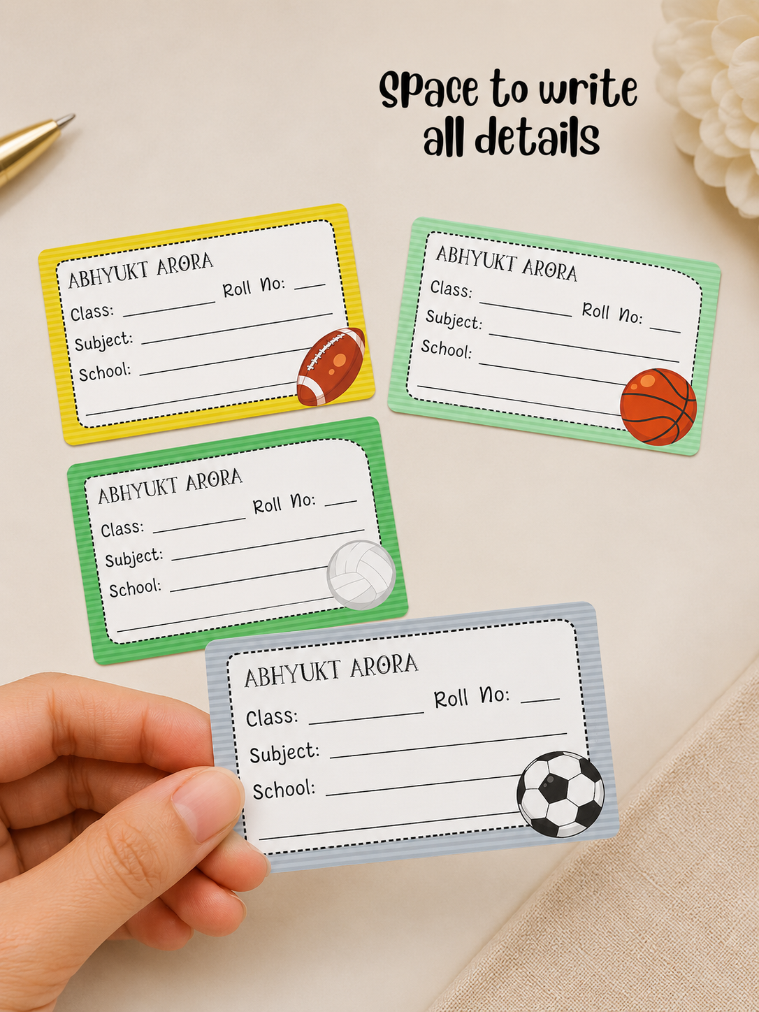 Personalized School Book Labels - Sport Fun Peppydots|]Peppydots