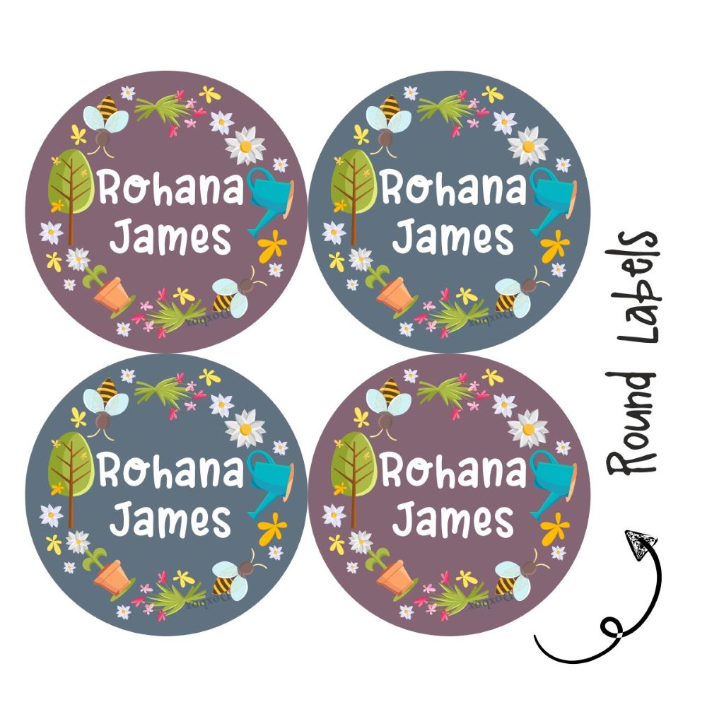 Round Waterproof Labels - Spring Garden Doxbox Store|]Peppydots
