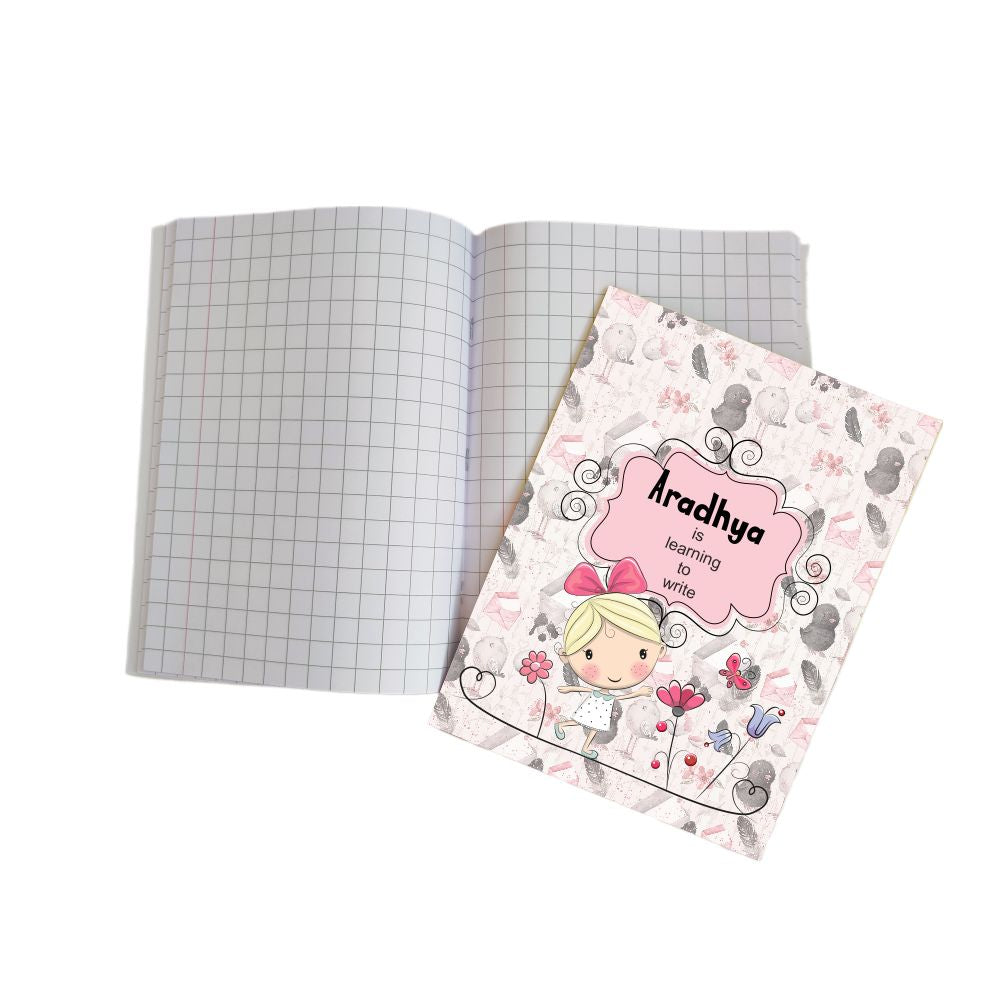 Writing Practice Book Girl with Butterfly - Peppydots