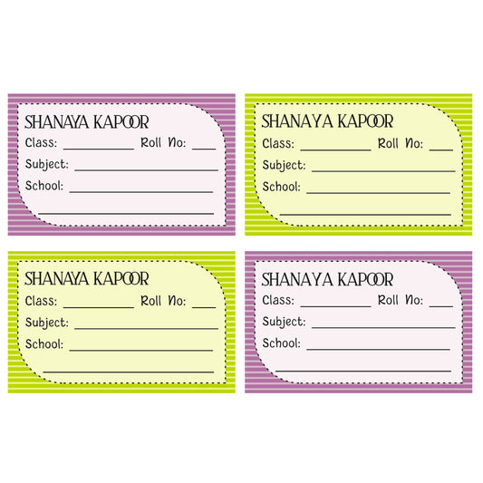 School Book Label - Stripes Doxbox Store|]Peppydots