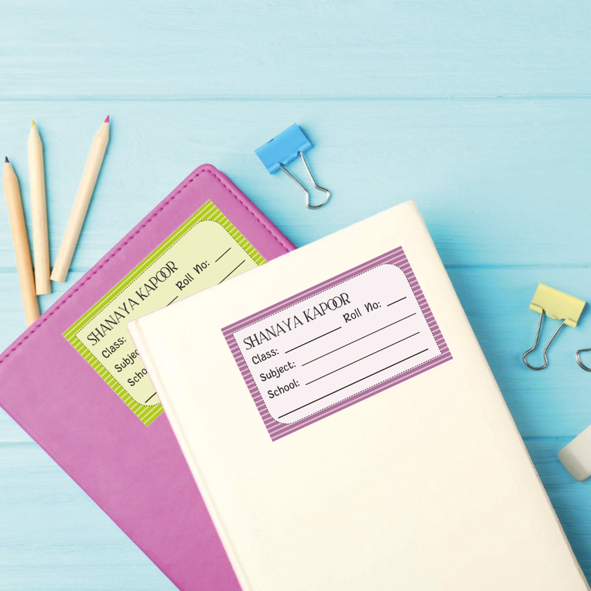 School Book Label - Stripes Doxbox Store|]Peppydots