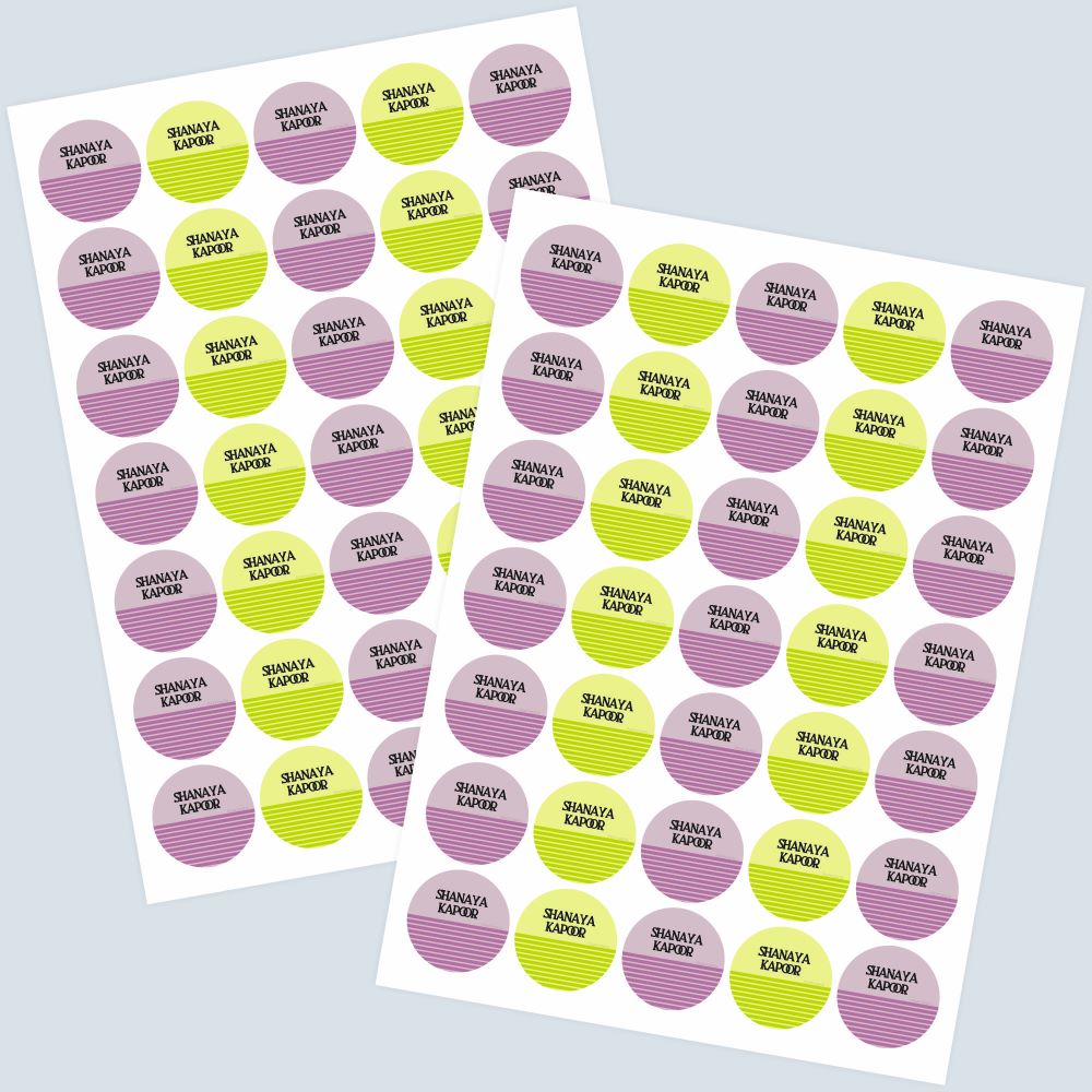Round Waterproof Labels - Stripes Doxbox Store|]Peppydots