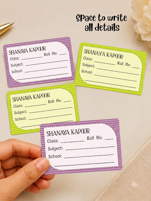 Personalized School Book Labels - Stripes Peppydots|]Peppydots