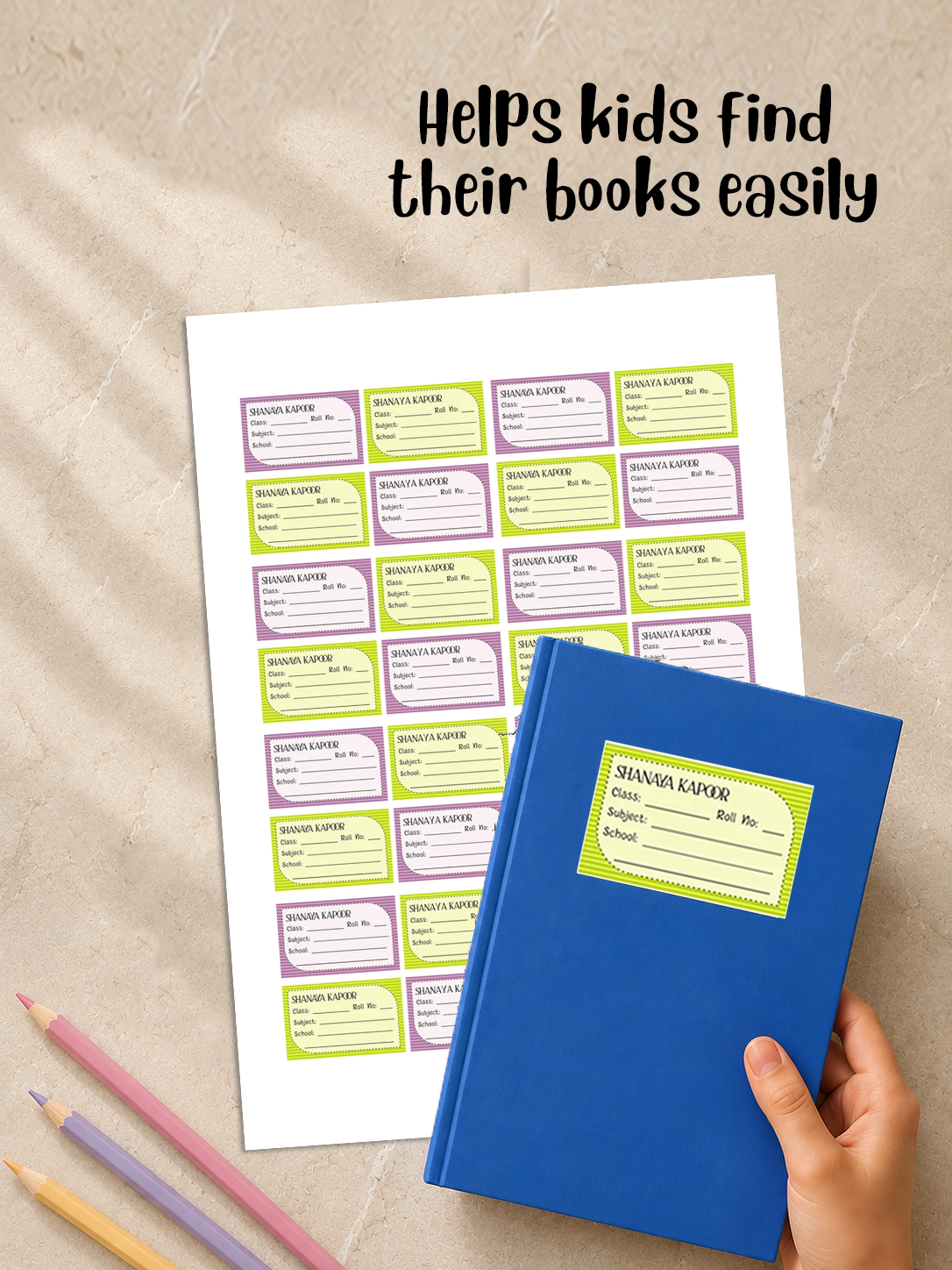Personalized School Book Labels - Stripes Peppydots|]Peppydots
