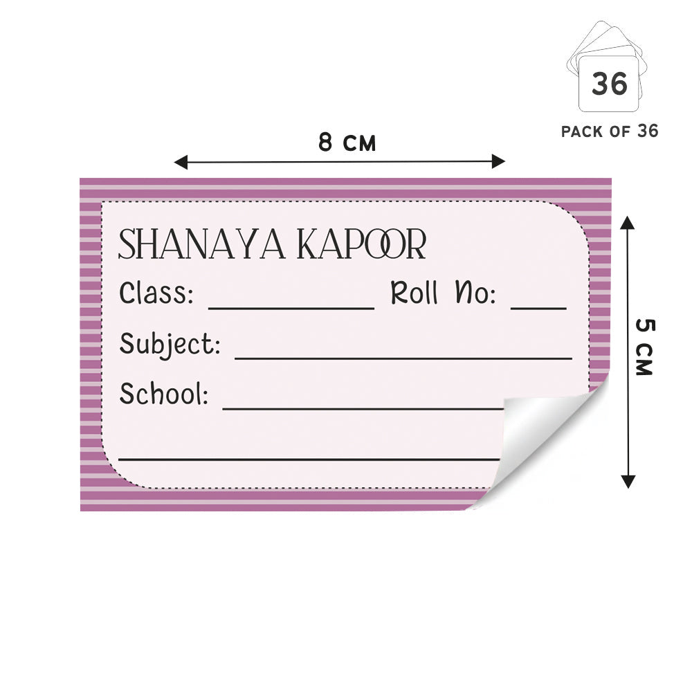 Personalized School Book Labels - Stripes Peppydots|]Peppydots