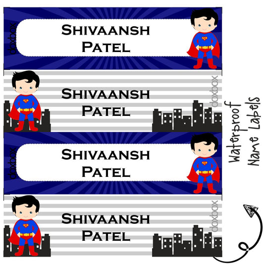 Waterproof Labels - Superman - Peppydots