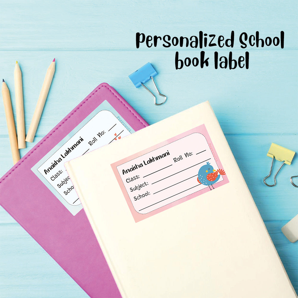 Personalized School Book Labels - Sweet Bird Peppydots|]Peppydots
