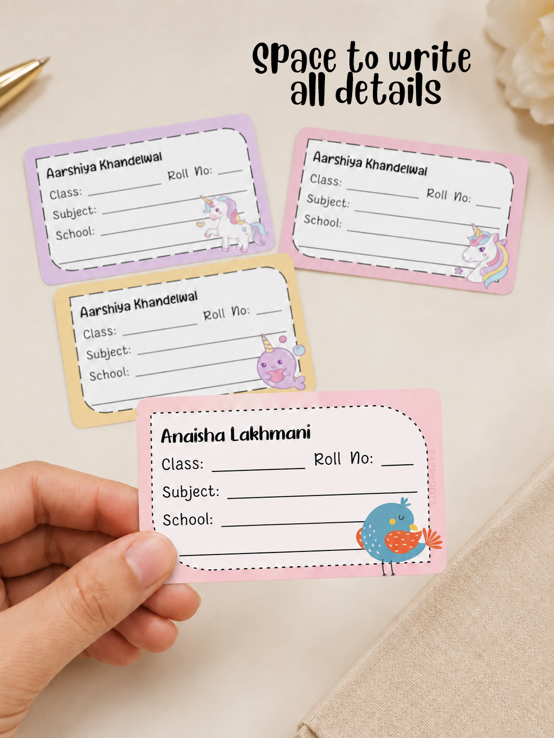 Personalized School Book Labels - Sweet Bird Peppydots|]Peppydots