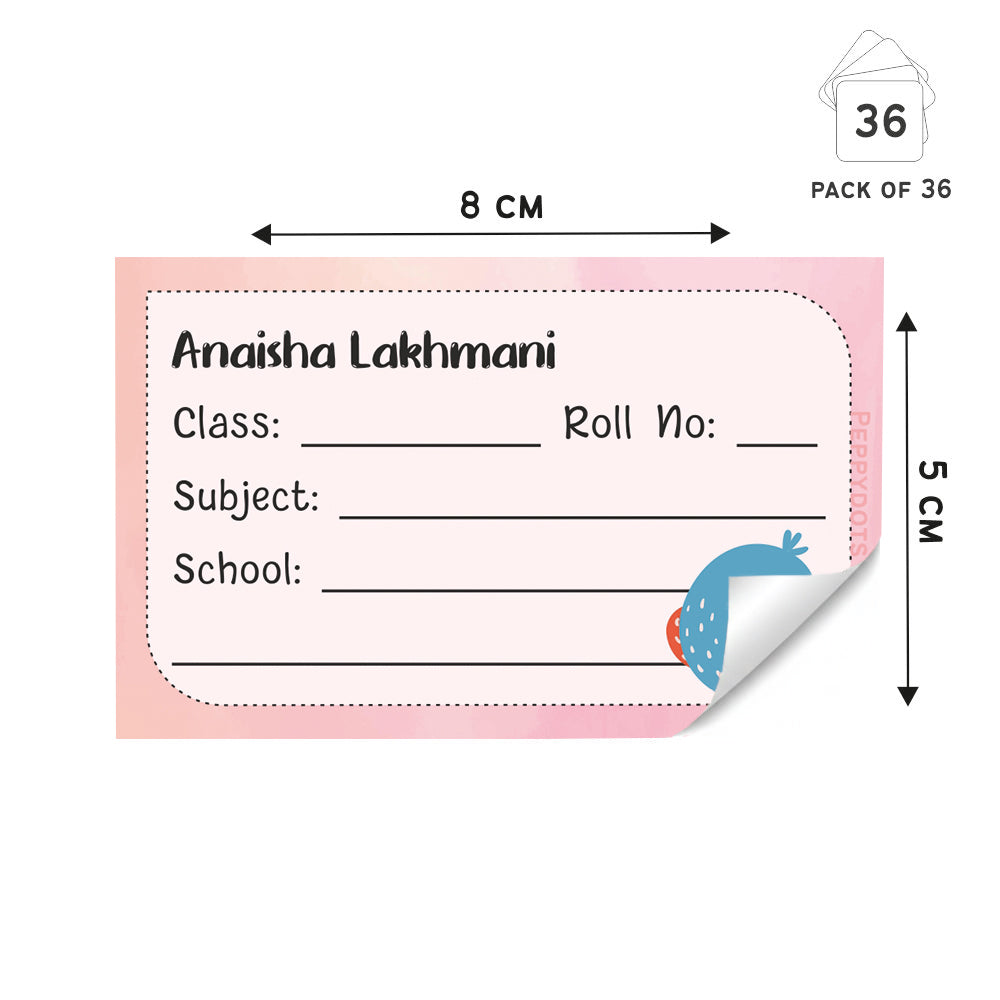 Personalized School Book Labels - Sweet Bird Peppydots|]Peppydots