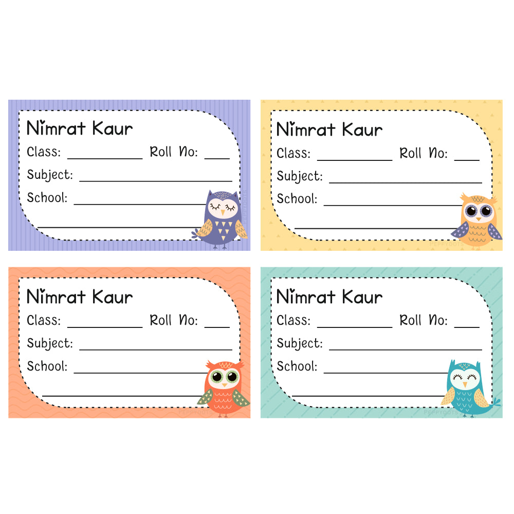 School Book Label - Sweet Owl Doxbox Store|]Peppydots