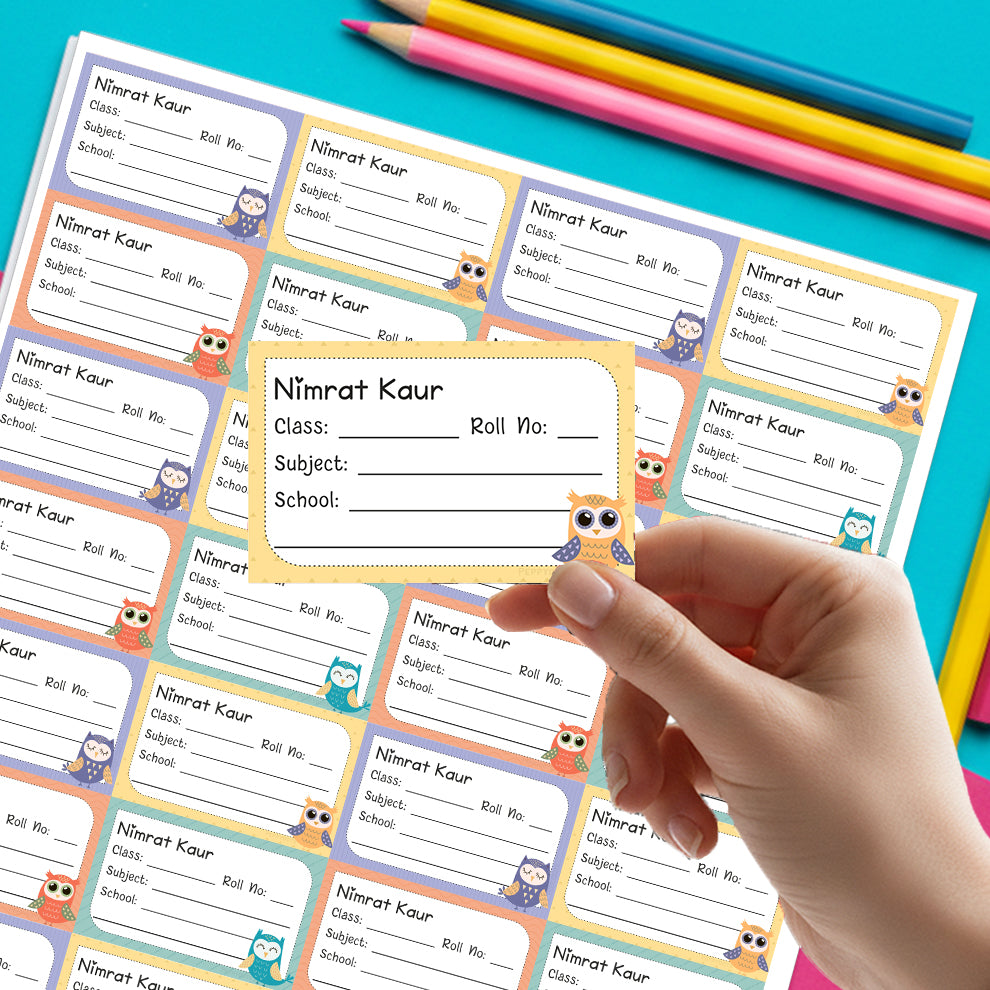 Personalized School Book Labels - Sweet Owl Peppydots|]Peppydots