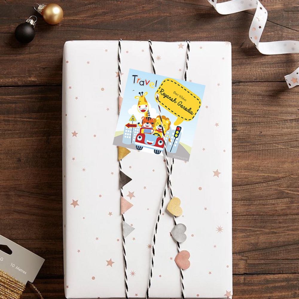 Gift Tag - Tiger On Ride Peppydots|]Peppydots