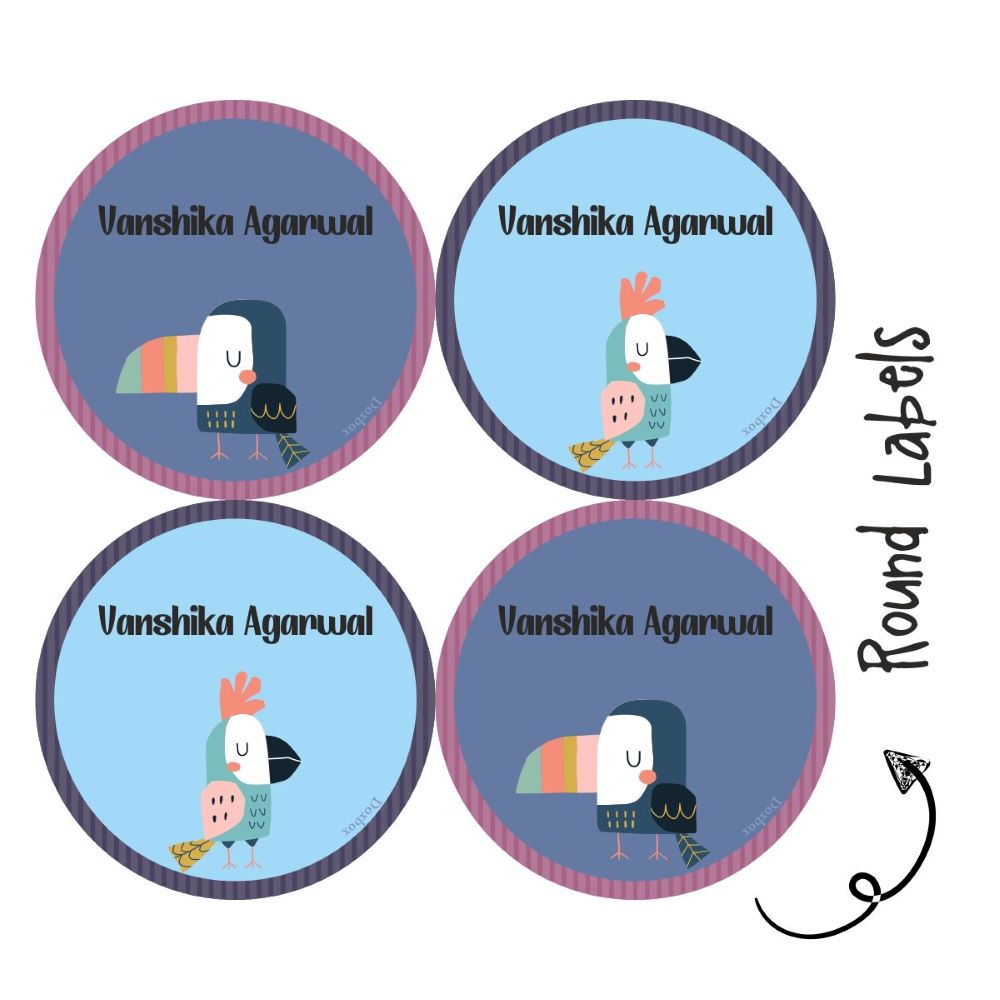 Round Waterproof Labels - Toucan Doxbox Store|]Peppydots