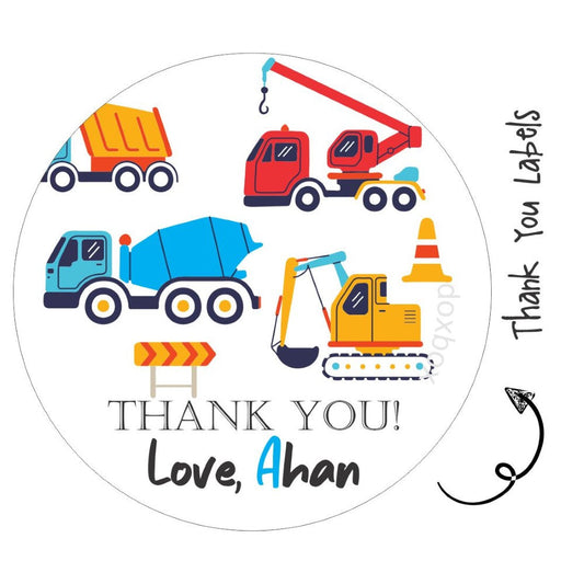 Round thank you label - Transport Doxbox Store|]Peppydots