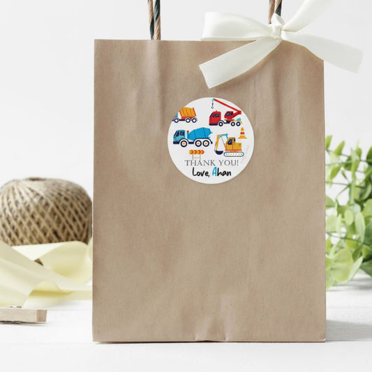 Round thank you label - Transport Doxbox Store|]Peppydots