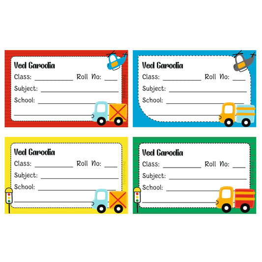 School Book Label - Transport Doxbox Store|]Peppydots