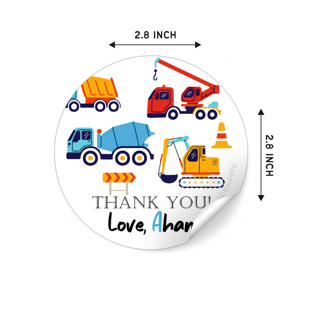 Round thank you label - Transport Doxbox Store|]Peppydots