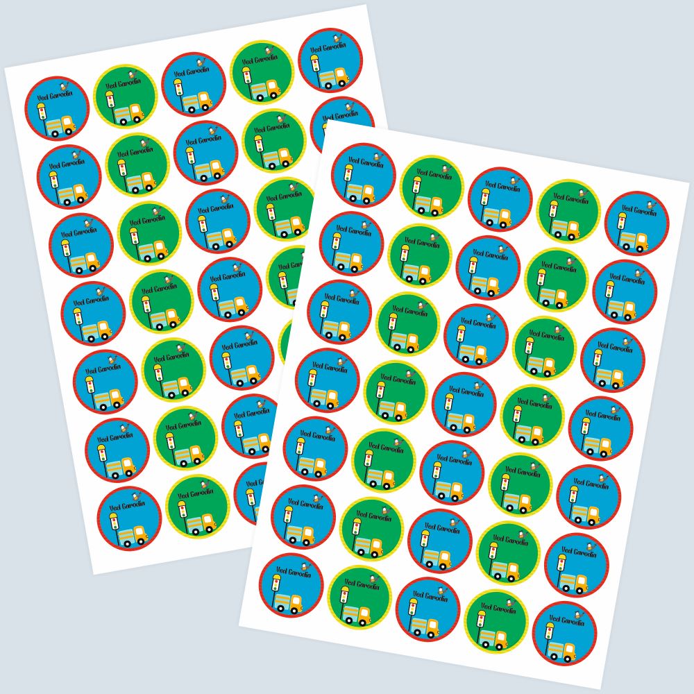 Round Waterproof labels - Transport Doxbox Store|]Peppydots