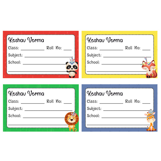 School Book Label - Tribal Animals Doxbox Store|]Peppydots