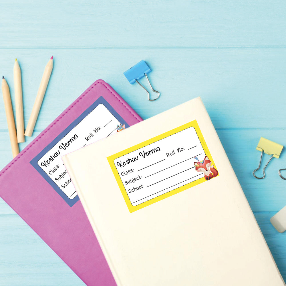 School Book Label - Tribal Animals Doxbox Store|]Peppydots