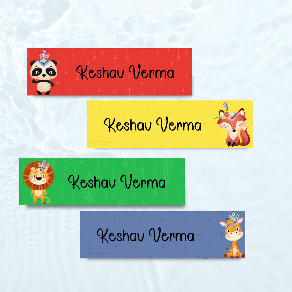 Waterproof Labels - Tribal Animal Doxbox Store|]Peppydots