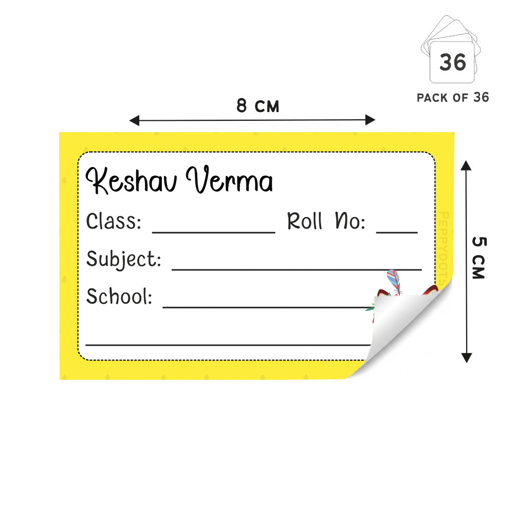 Personalized School Book Labels - Tribal Animals Peppydots|]Peppydots
