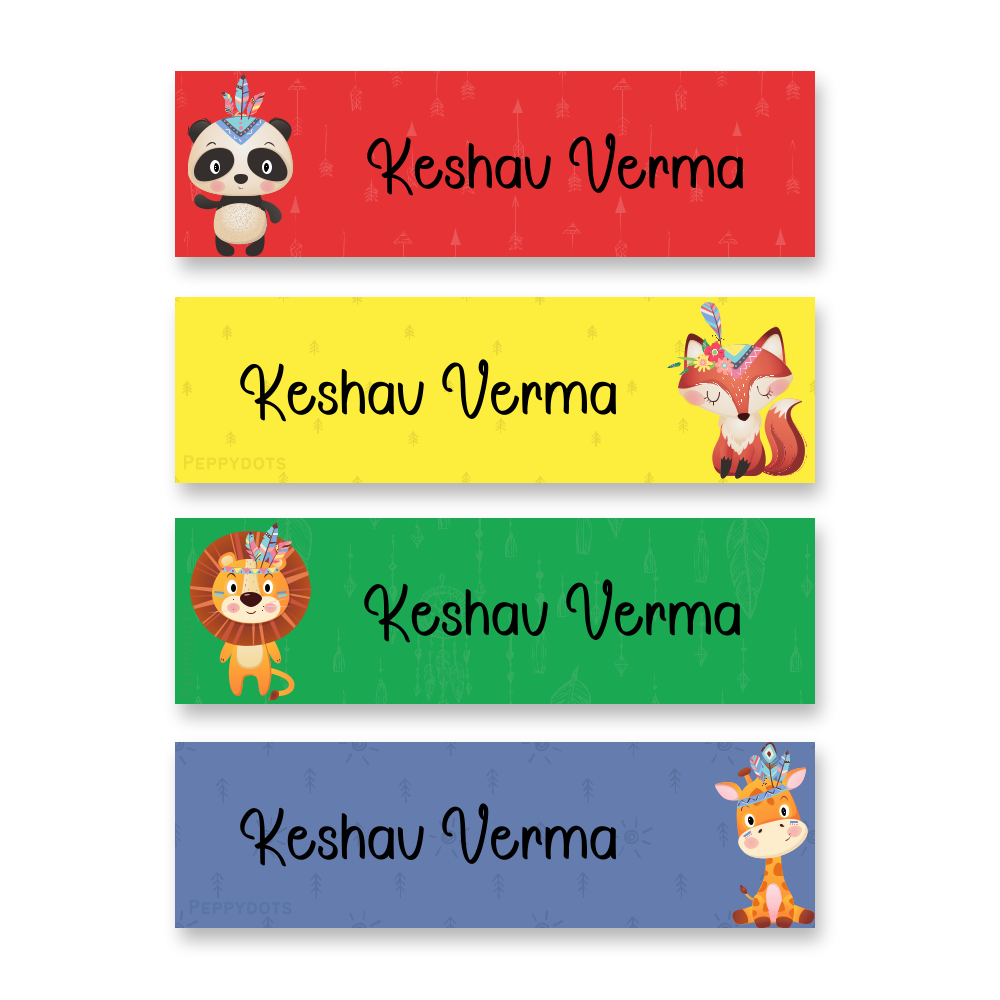 Waterproof Labels - Tribal Animal Doxbox Store|]Peppydots