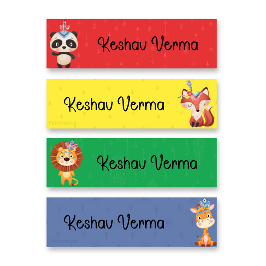 Waterproof Labels - Tribal Animal Doxbox Store|]Peppydots