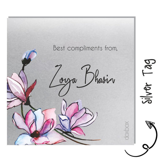 Silver Gift Tag - Tulip - Peppydots
