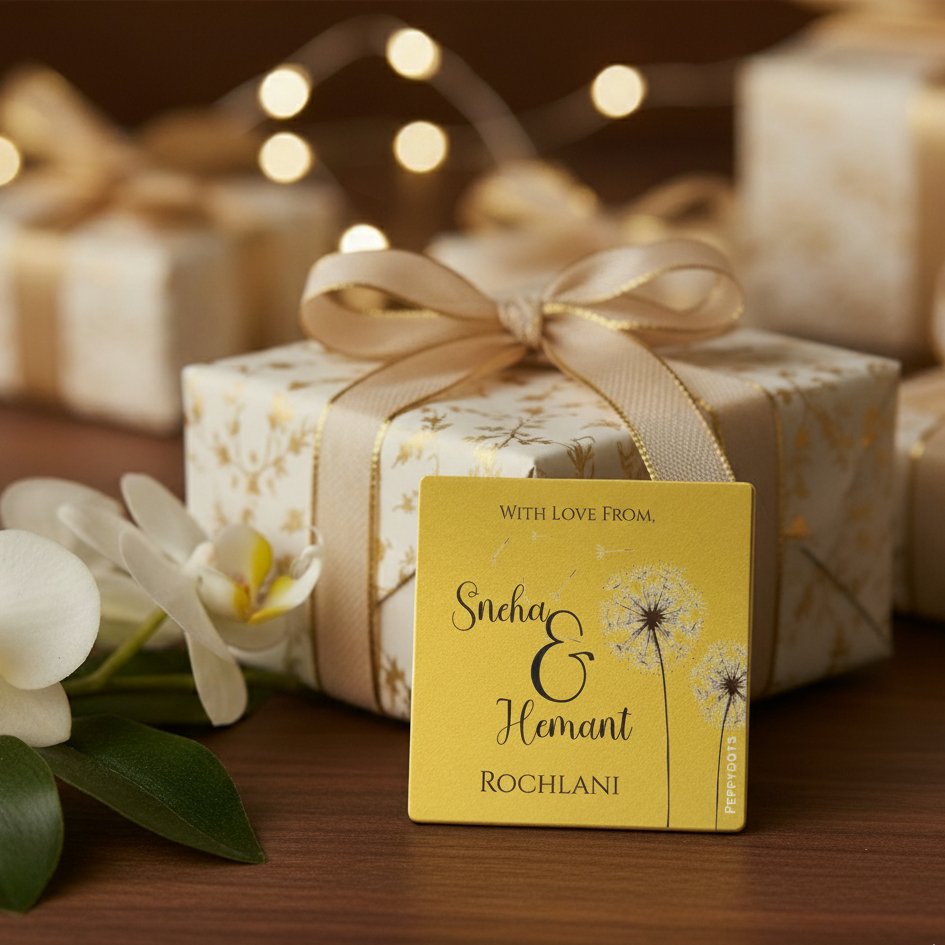 Golden Gift Tag - Two Flowers Doxbox Store|]Peppydots