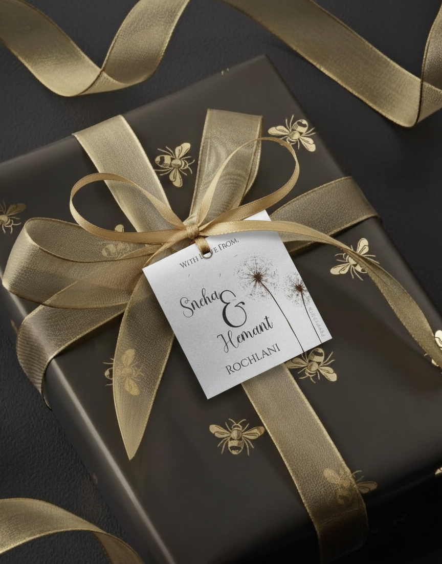 Silver Gift Tag - Two Flowers Doxbox Store|]Peppydots