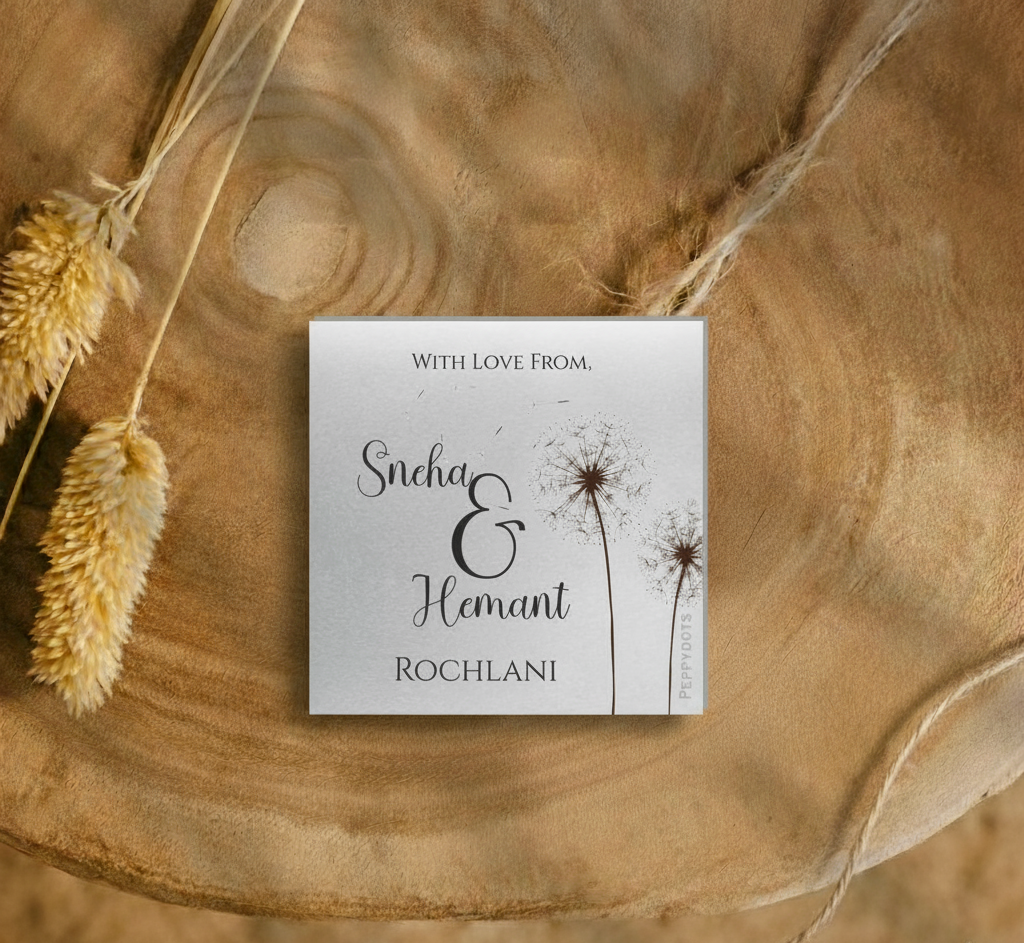 Silver Gift Tag - Two Flowers Doxbox Store|]Peppydots