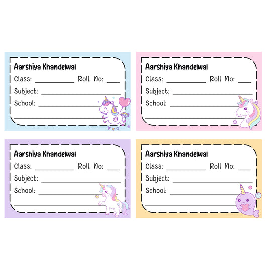 School Book Label - Unicorn Fun Doxbox Store|]Peppydots