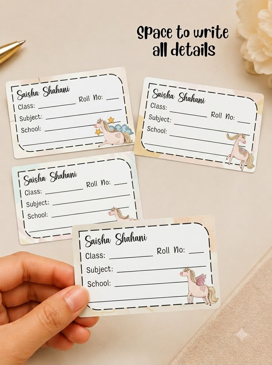 Personalized School Book Labels - Unicorn Shine Peppydots|]Peppydots