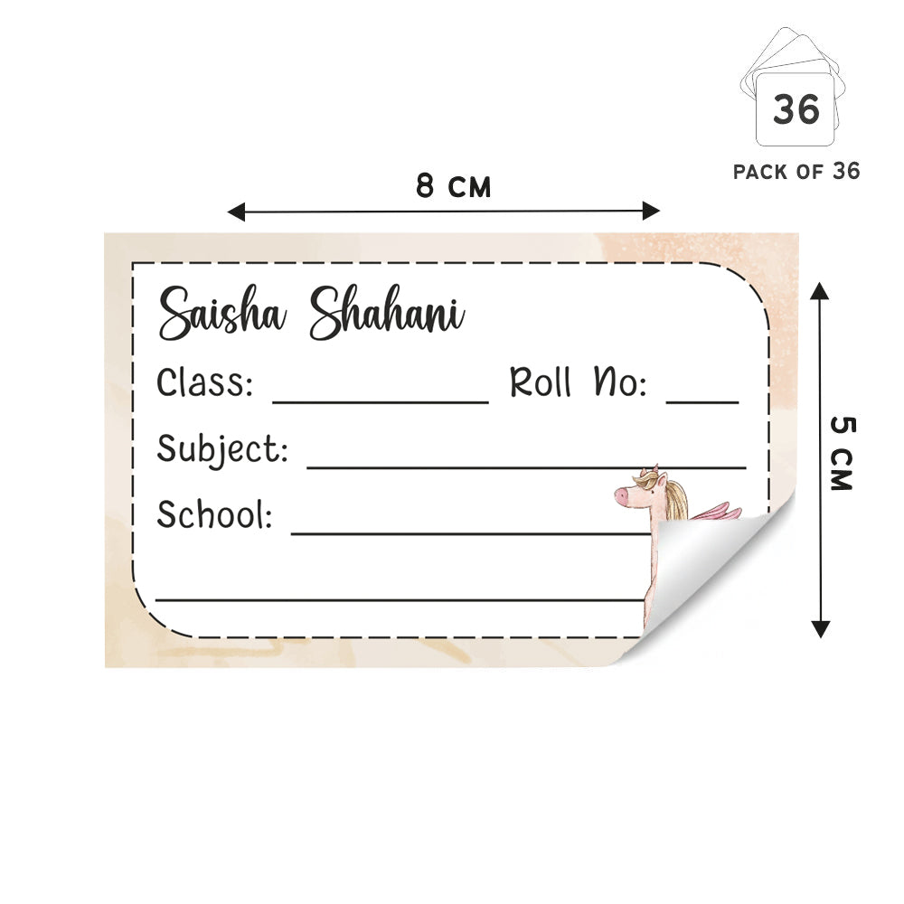 Personalized School Book Labels - Unicorn Shine Peppydots|]Peppydots