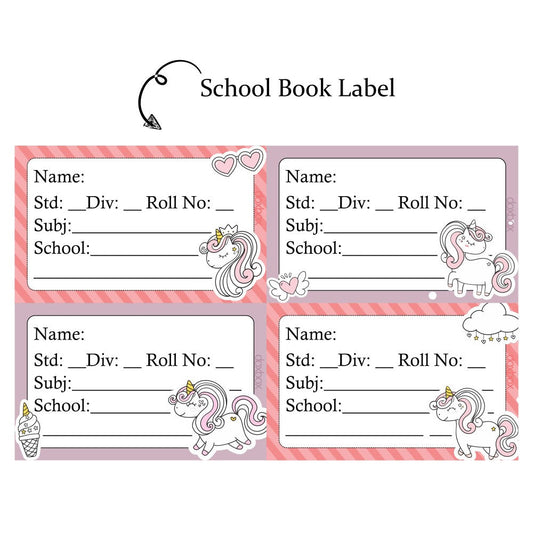 NP SCHOOL BOOK LABEL Unicorn Doxbox Store|]Peppydots