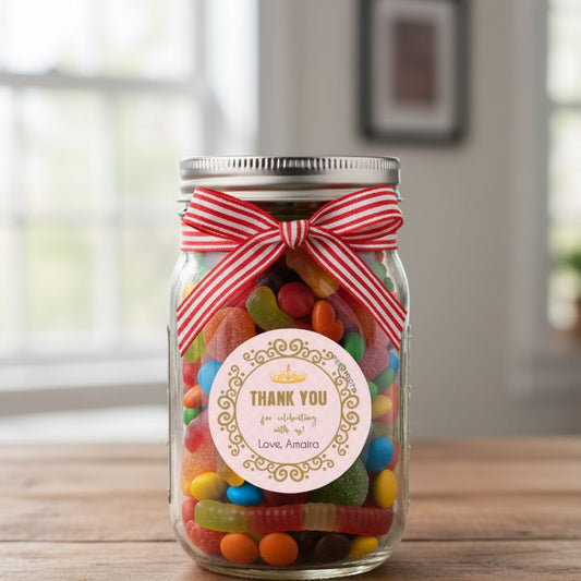 Round thank you label - Vintage Doxbox Store|]Peppydots