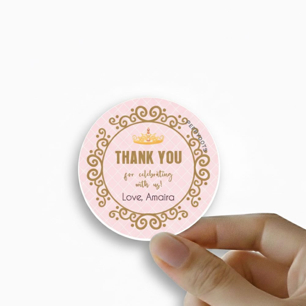 Round thank you label - Vintage Doxbox Store|]Peppydots