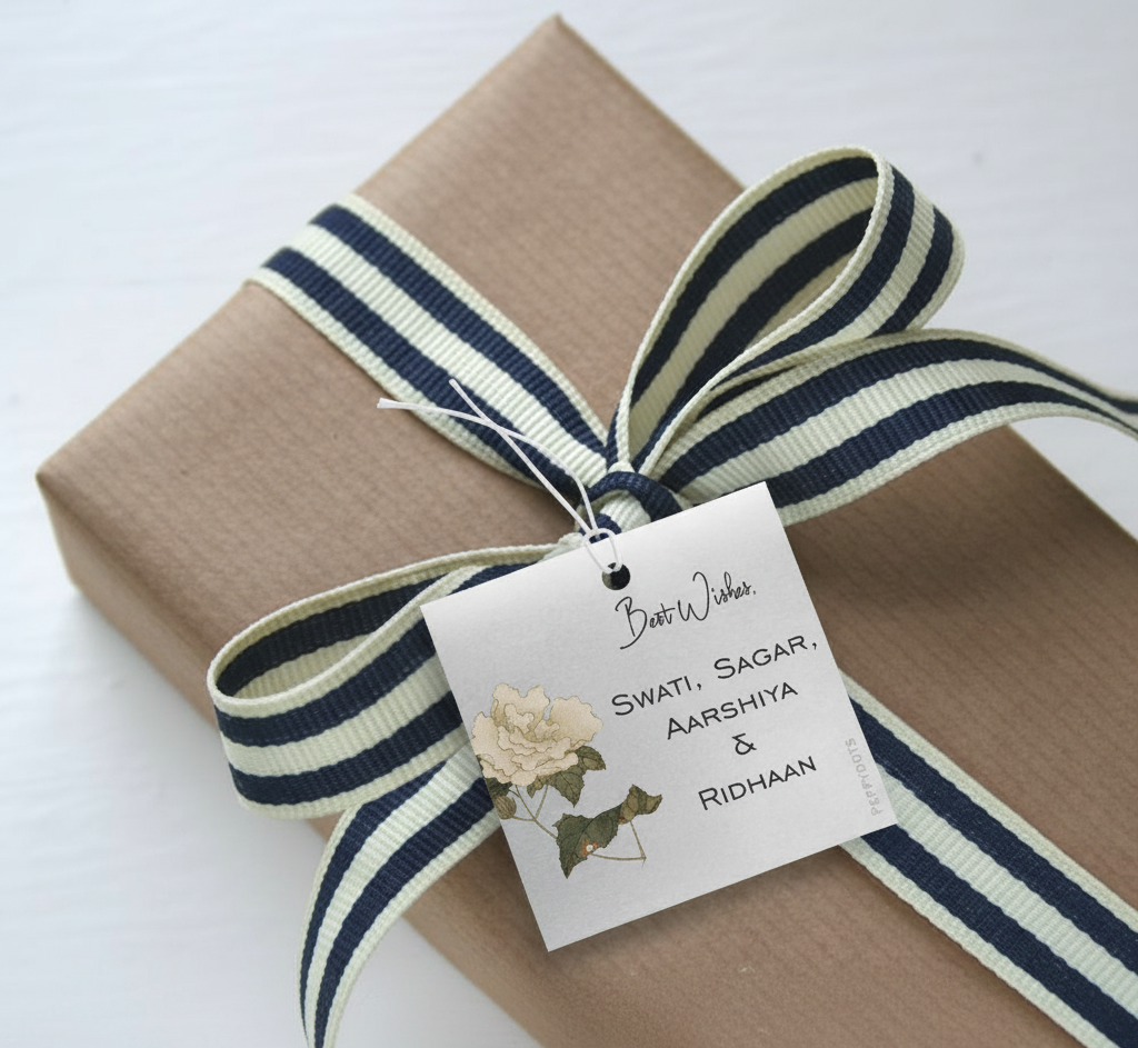 Silver Gift Tag - Vintage Flowers Doxbox Store|]Peppydots