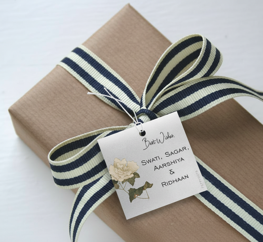 Silver Gift Tag - Vintage Flowers Doxbox Store|]Peppydots