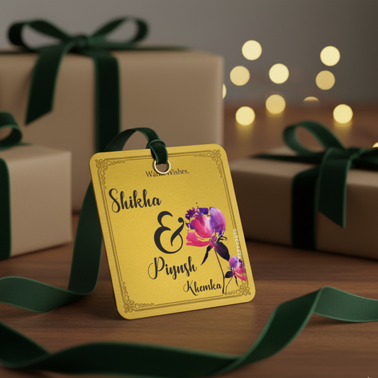 Golden Gift Tag - Watercolor Flower Doxbox Store|]Peppydots