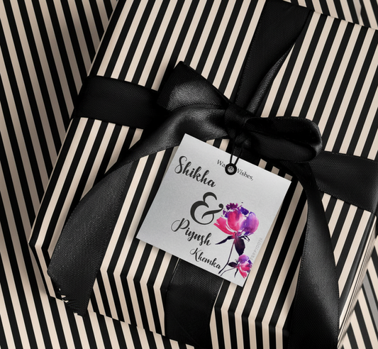 Silver Gift Tag - Watercolor Flower Doxbox Store|]Peppydots