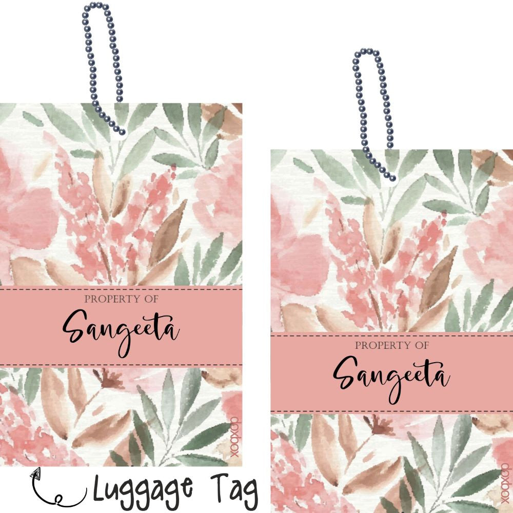 Luggage Tag - Watercolour Floral - Peppydots