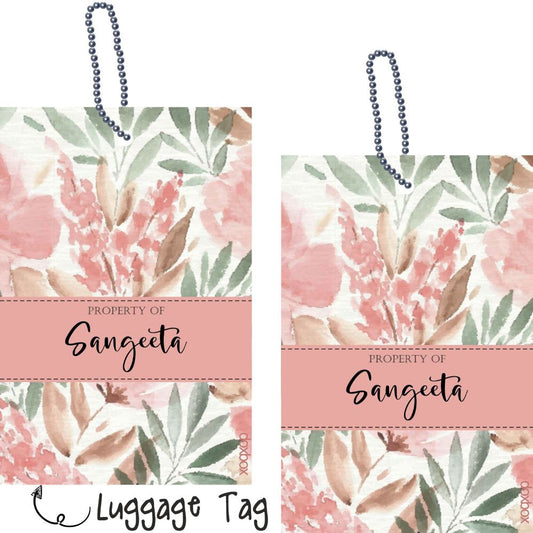 Luggage Tag - Watercolour Floral - Peppydots