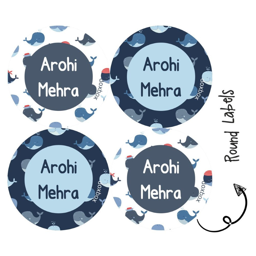 Round water proof label - Whale Doxbox Store|]Peppydots