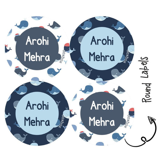 Round water proof label - Whale Doxbox Store|]Peppydots