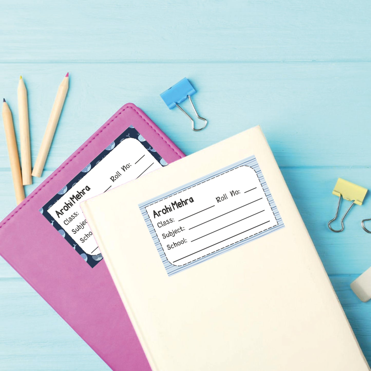 School Book Label - Whale Doxbox Store|]Peppydots