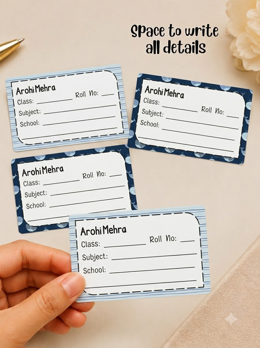 Personalized School Book Label - Whale Peppydots|]Peppydots