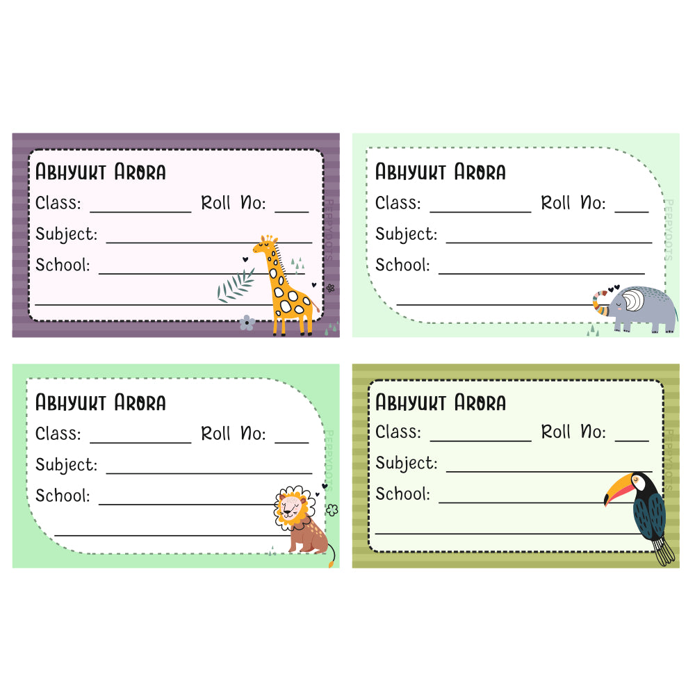 School Book Label - Wild Life Doxbox Store|]Peppydots